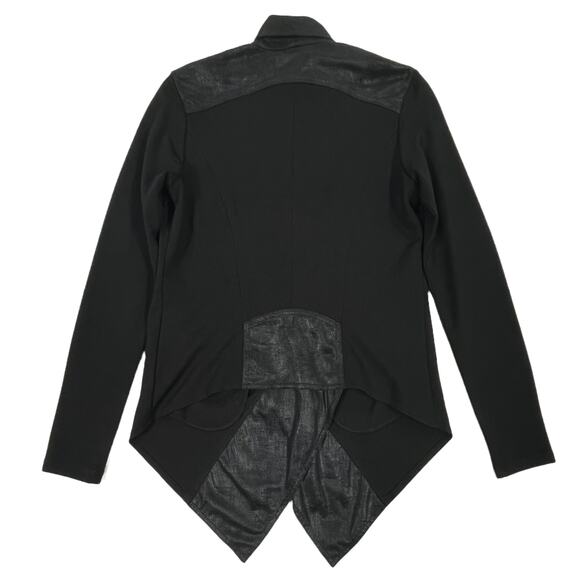 CAbi Owens Cascading Open Front Cardigan Sz XS Black Knit Jacket Moleskin Drape - Picture 5 of 9